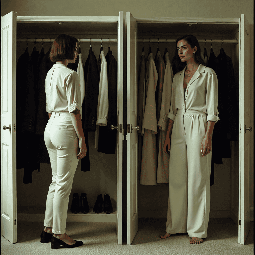 Before and after wardrobe transformation